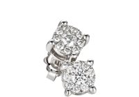 Orecchini Recarlo Donna Nodo D'Amore in Oro bianco Diamante 0.14 Ct E04PX988/060 - E04PX988/060
